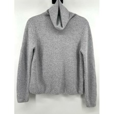 Banana Republic Women's 100 Cashmere Sweater Size M Gray Relaxed Ribbed