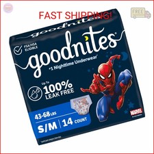 Goodnites Boys' Nighttime Bedwetting Underwear, Size S/M 43-68 lbs , 14 Ct, Pac
