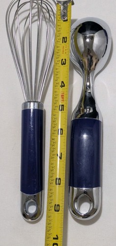 Set Of 7 KitchenAid Purple Blue Silicone Chrome Kitchen Tool Set - Picture 12 of 15
