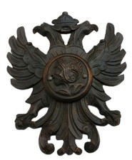 Altes Schnitzwerk  Österreich Wappen KuK Doppeladler Ritter Schnitzerei