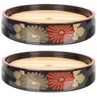 2 Sets of Japanese Style Round Sushi Barrel Seafood Storage Plate Sushi Storage
