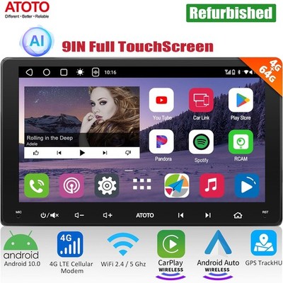 ATOTO A6 Plus 9'' Car Stereo GPS 4+64G Work with Wireless CarPlay & Android Auto