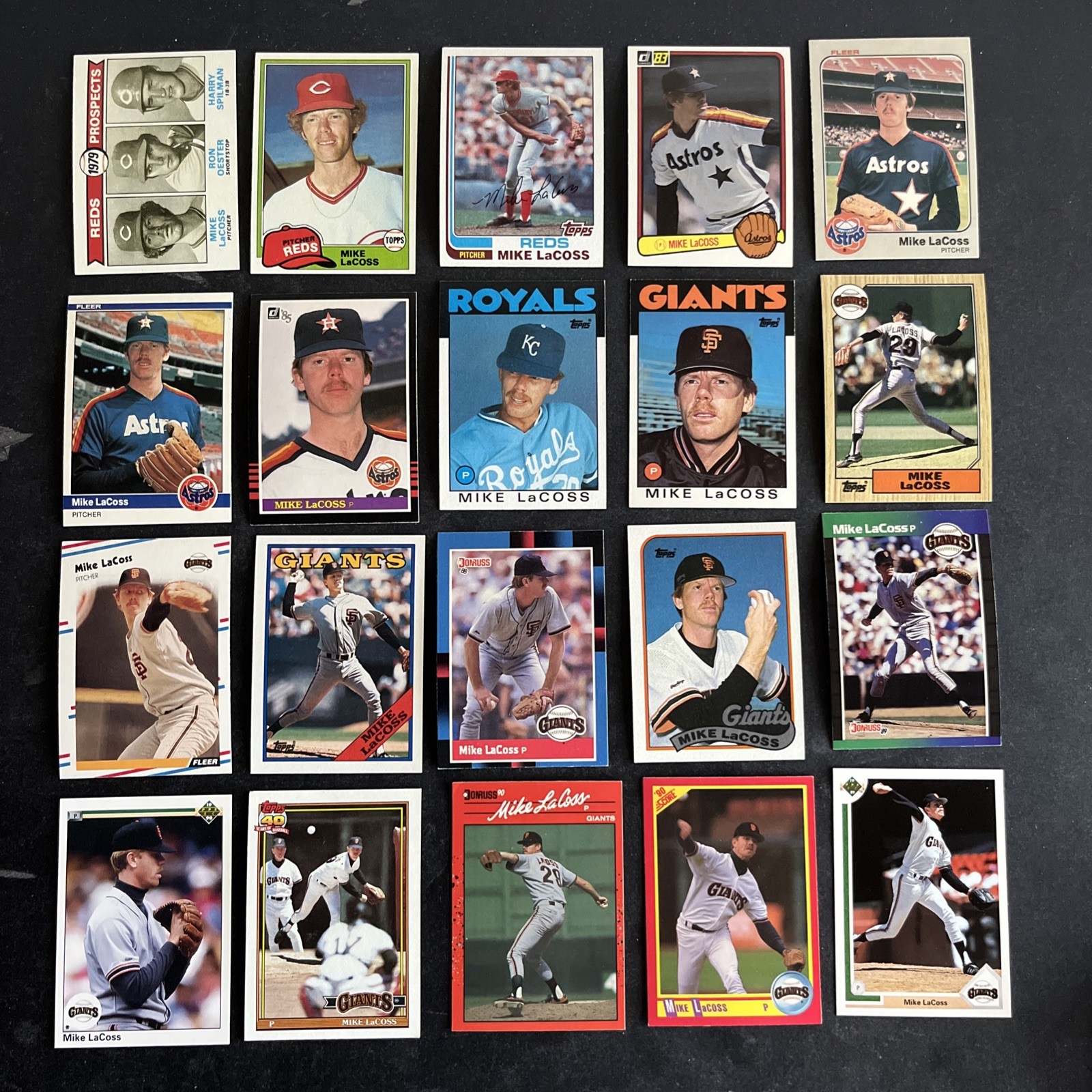 Mike Lacoss  Lot Of 20 Diff SF Giants, Reds Including 79 Topps RC NM-MT (ML1)