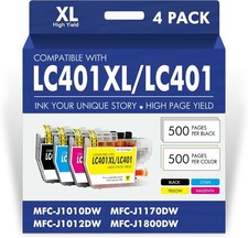 LC401XL LC401 MFC-J1010DW Ink Cartridges Brother Printer LC 401 401XL