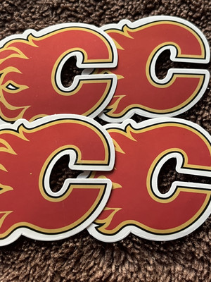4x AUFKLEBER Calgary Flames NHL American   Eishockey 6,5cm x 6cm