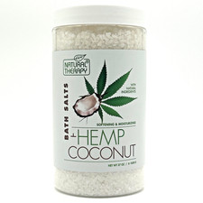 Natural Therapy Hemp Coconut Bath Salts 37 oz Dead Sea Minerals Spa Soak Hydrate