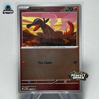 Salandit 015/088 Reverse Holo Pokemon TCG: Perfect Order Card MINT SHIPS TODAY!