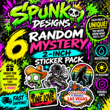 6 Random Mystery Stickers 2 Inch Vinyl Decals Variety Pack Lot Laptop Car Cup