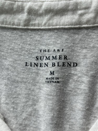 Abercrombie & Fitch Summer Linen Blend Women’s Cream Relaxed Shirt Top Medium M - Picture 6 of 9