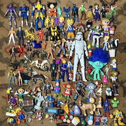 Vintage Action Figures Lot Mixed Toys Marvel Figurines 80’s 90s 2000s DBZ Disney