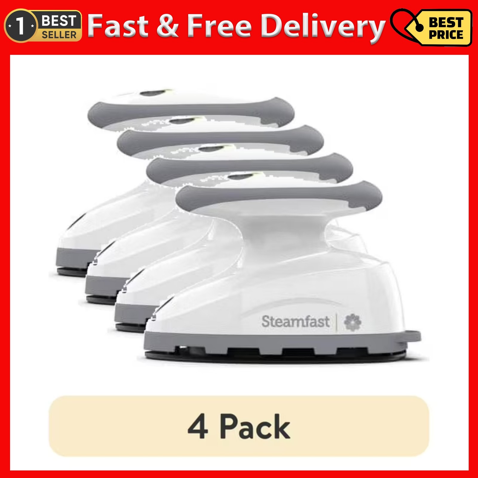 (4 Pack) Steamfast I3 Travel Steam Iron, Compact and Portabl
