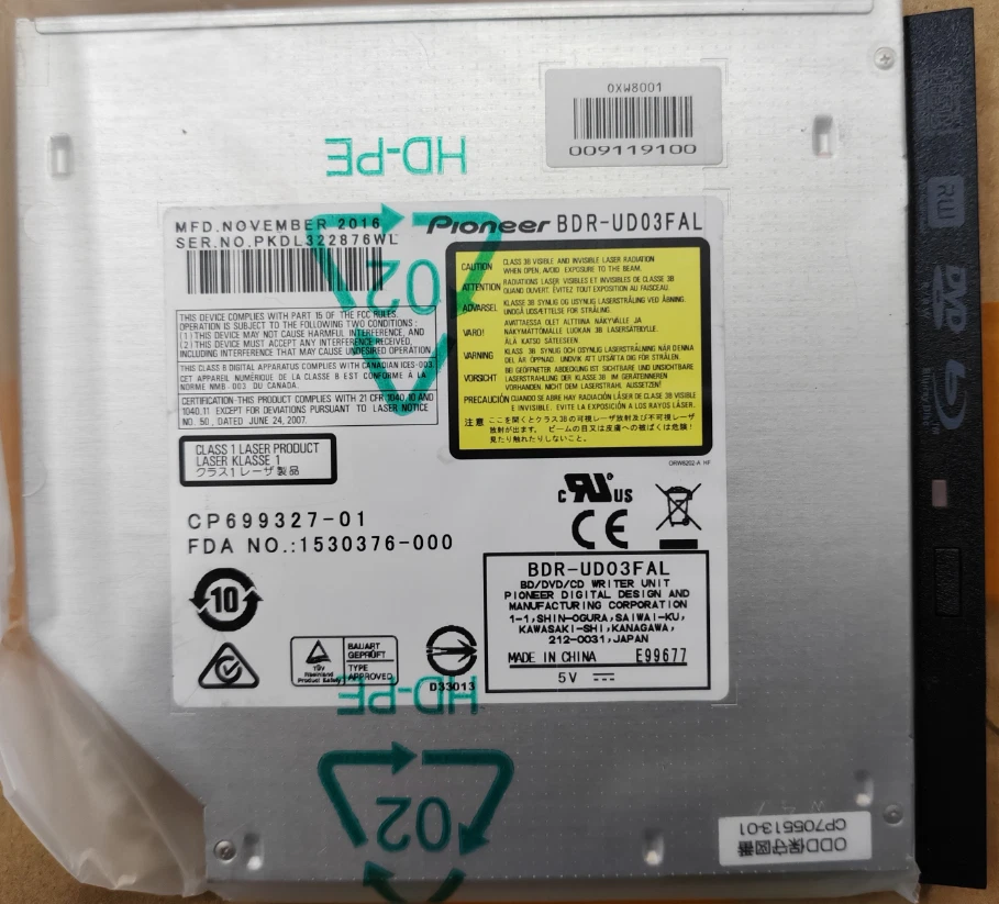 Pioneer BDR-UD03 9.5mm SATA Blu-ray Burner BD-RE 100G 120G BDXL DVD Writer Drive - Image 2 of 2