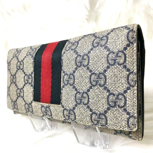 Portefeuille long GUCCI GG Supreme Sherry Line authentique