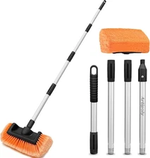 65" Car Wash Brush with Extension Pole, 12" Dip Soft 12" brush 65" pole