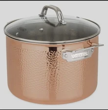 NWT VIKING 8Qt 3-Ply Copper Clad Stainless Steel Stockpot w/Glass Lid