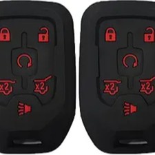 2Pcs Black Silicone Key Fob Cover for SUV Truck Vehicle