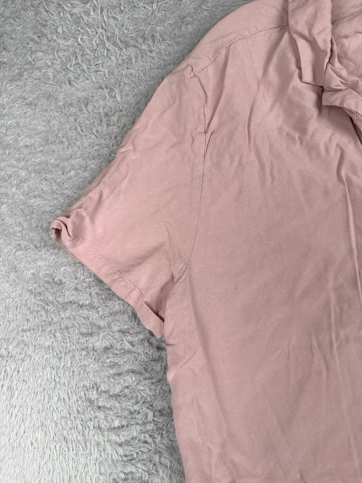 Asos Shirt Men Medium Pink 100% Rayon Button Up Short Sleeve Hawaiian READ - Image 3 of 4