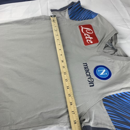 SSC NAPOLI Maglia Macron Herren Medium Baumwolle Fußball Shirt - Bild 6 von 8