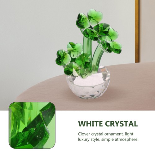 Delicate Clover Ornament Home Desktop Decor Four Leaves Figurine - Picture 12 of 12