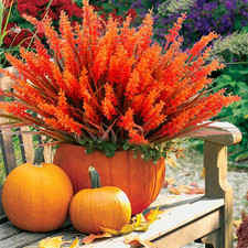 16PCS Fall Flowers Artificial for Decoration 15IN Faux Mums for Outdoor Planters