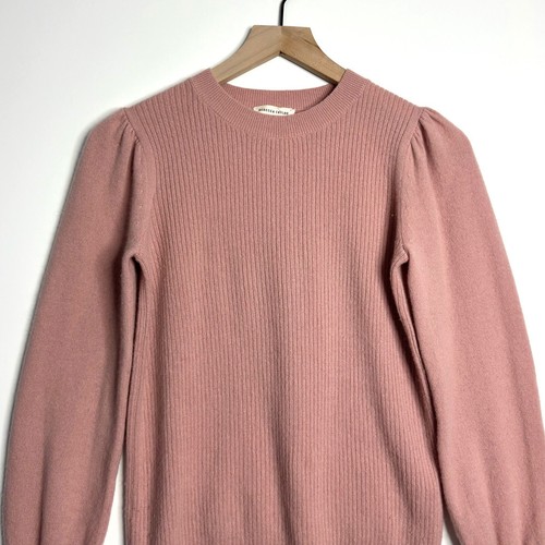 Suéter REBECCA TAYLOR 100% Cachemira Cuello Redondo Acanalado Rosa Talla Pequeña - Imagen 2 de 8