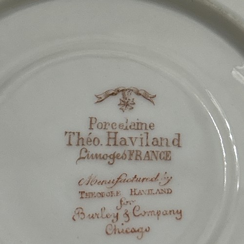 Placa monograma 4 Haviland Limoges Ranson con borde dorado, - Imagen 3 de 3