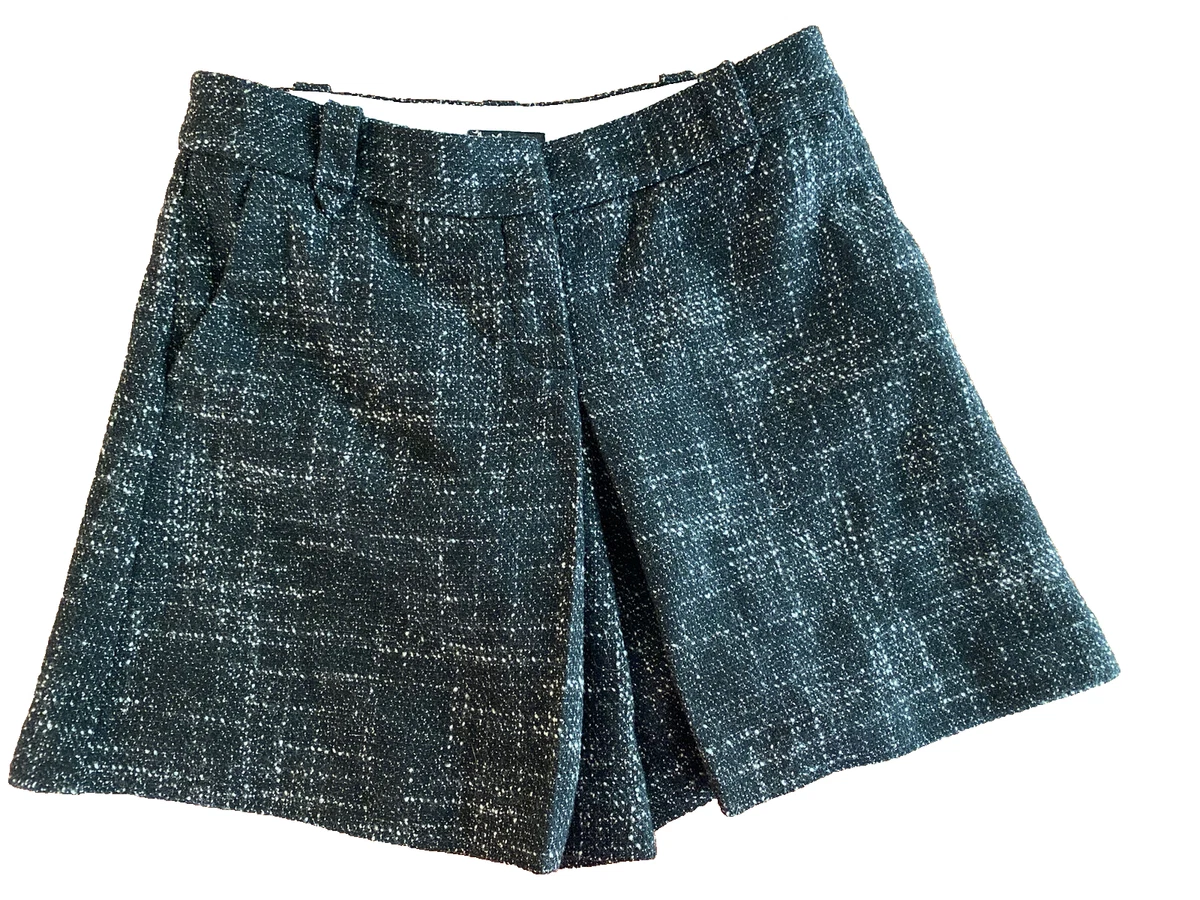Anthropologie Taikonhu Women s Dress shorts Black Tweed Wool Blend size 4