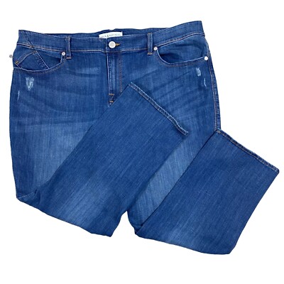 Rock & Republic Womens 24W Blue Kendal Distressed Jeans High Rise Flap Pockets