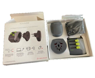 Kolumbo Universal Travel Power Adapter Converter Plug-In 4 Port Charging Station