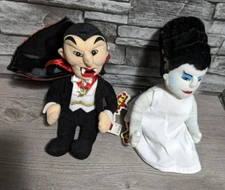 Universal Studios Monsters 9" Dracula & Bride Of Frankenstein Plush Lot Stuffins