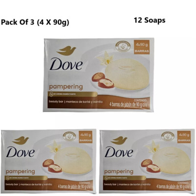 3x DOVE Pampering Beauty Cream Bar 4 x 90g (12 Seifen)