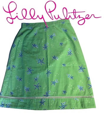 Lilly Pulitzer Skirt Starlight Starfish White Label In Size 2