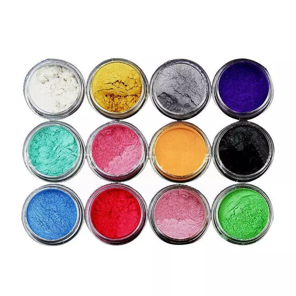 12 Colors/Set Mica Pigment Powder Perfect for Soap Cosmetics Resin-Colorant  Dye/