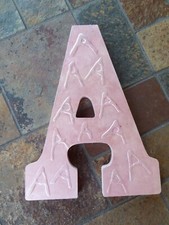 Handpainted Alphabet Letter A Letters Wood Wooden Handcrafted Pink
