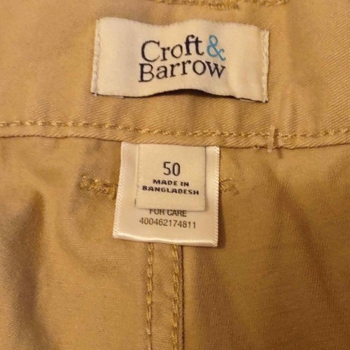 Neu Croft & Barrow Big & Tall Herren Größe 50 khaki Cargoshorts elastische Seiten - Bild 6 von 8