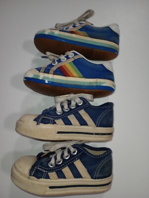 1960- 1970 Little Boys Sneakers Retro Stride Rite Zips And Navy