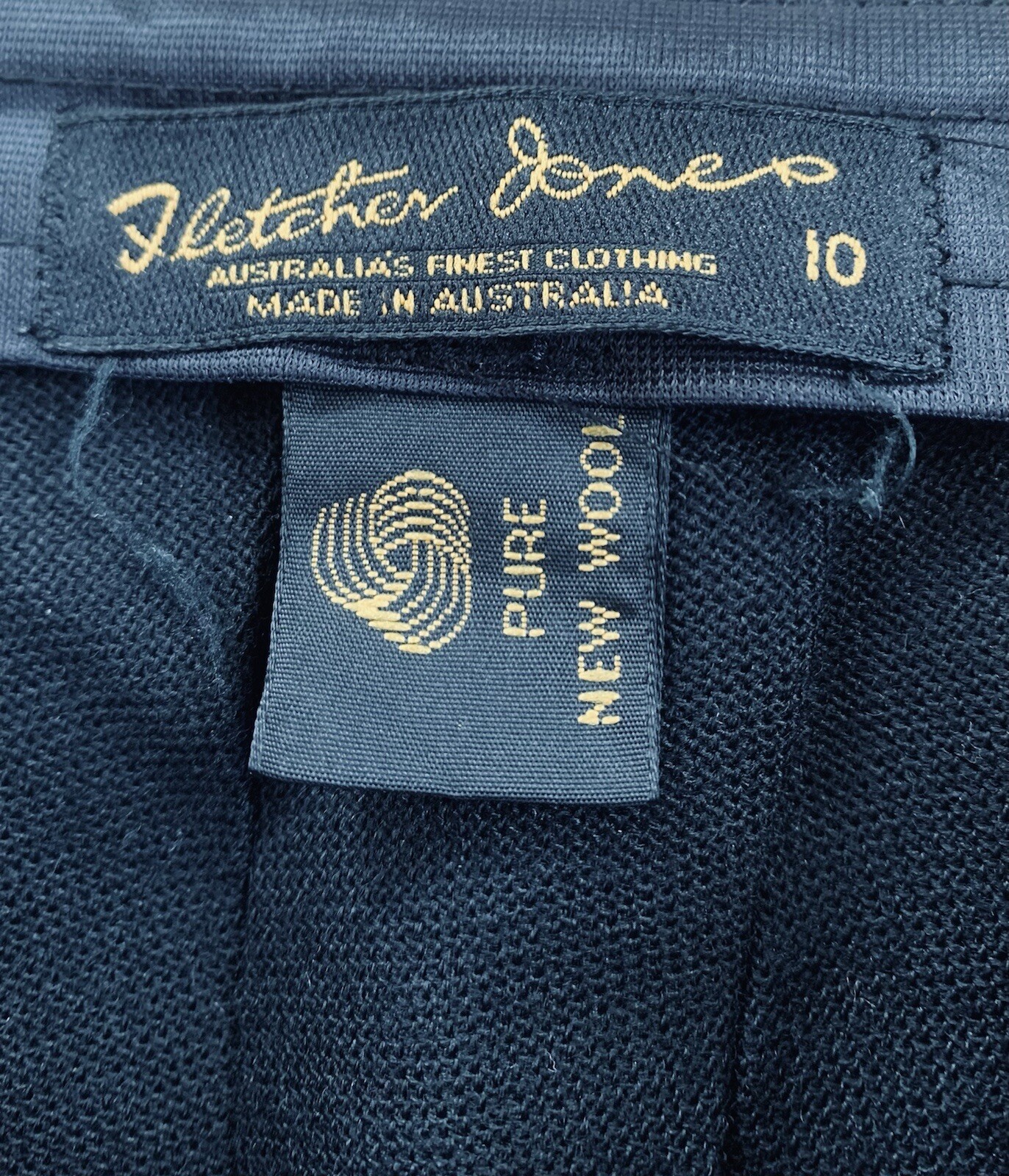 Vintage Fletcher Jones Skirt Black Pure Wool Pleated … Gem