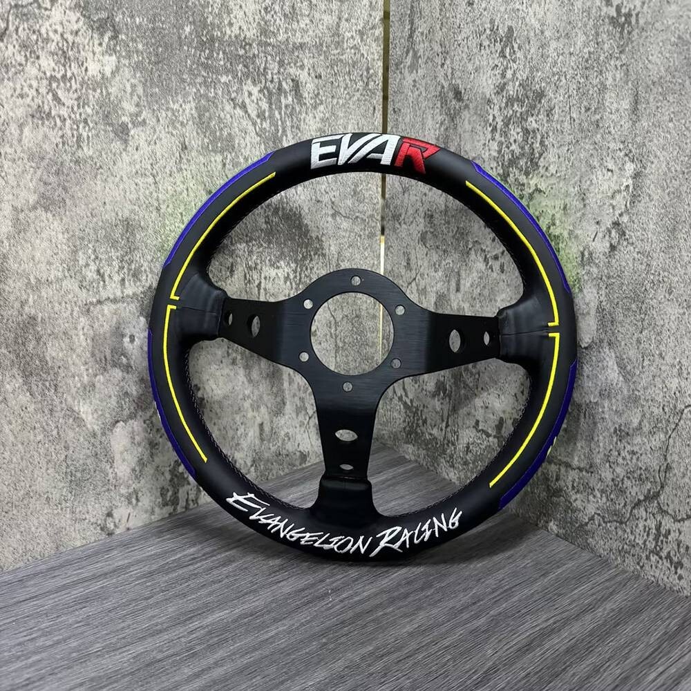 Vertex Evangelion Racing Steering Wheel EVAR Car | Black | Leather