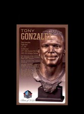 Tony Gonzalez Football Hall Of Fame Bronze Bust Postcard Plaque #/150