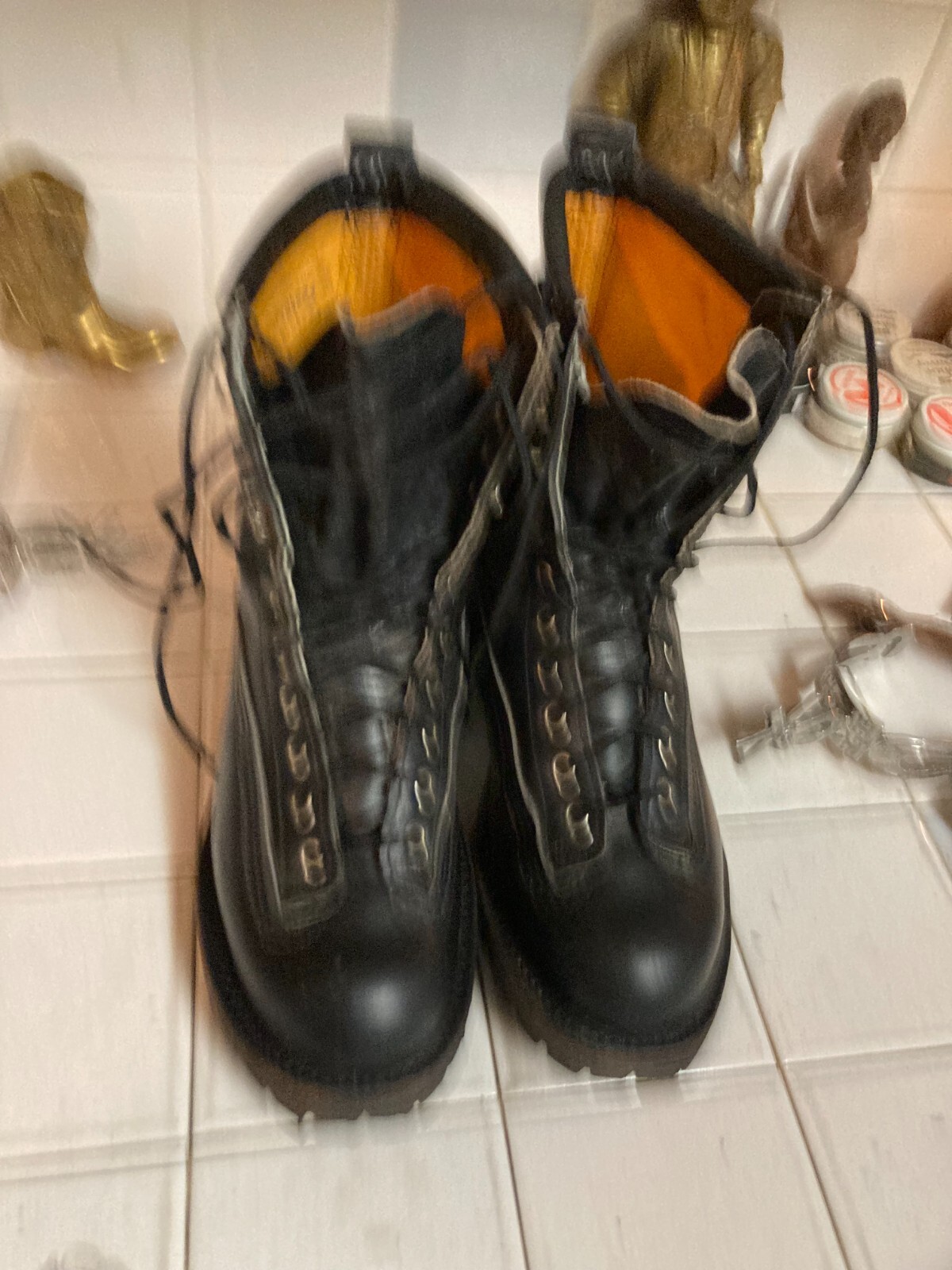 SALOMON STIVALI DA MONTAGNA CACCIA SCI STRINGATI IN PELLE NERA USA VINTAGE 6 D