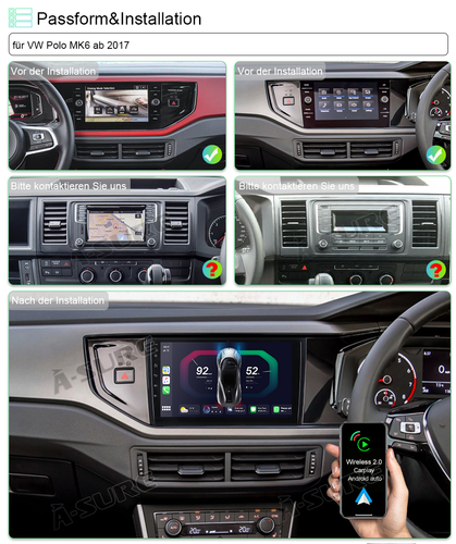 2+32GB Android 13 Autoradio CarPlay GPS DSP Navi für VW Polo MK6 2017-2022 - Bild 3 von 11