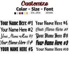 Custom Personalized Vinyl Lettering Name Decal Sticker Car Window Tumbler Flask