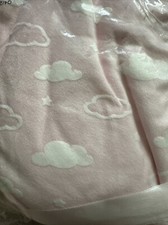 Heavenly Soft Sherpa Receiving Blanket Pink Baby Girl Clouds American Baby Co
