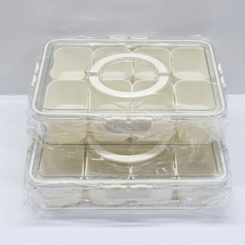 Snackle Box - Snackle Box Container with Lid and Handle, Portable Snack Platt...