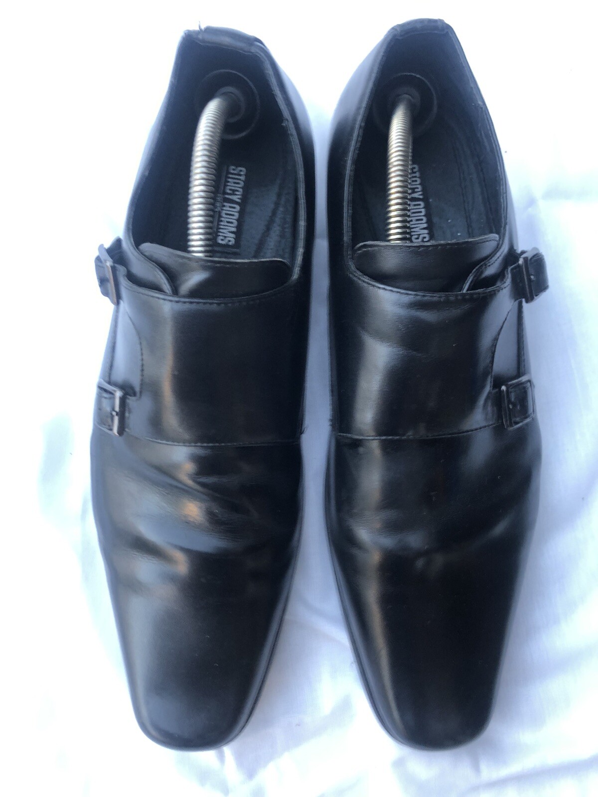 Stacy Adams Black Leather Monk Strap Dress Shoes Size… - Gem