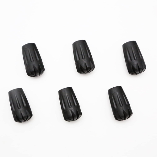 Trekking Pole Tips - 6Pc Set Walking Stick Tips - Black