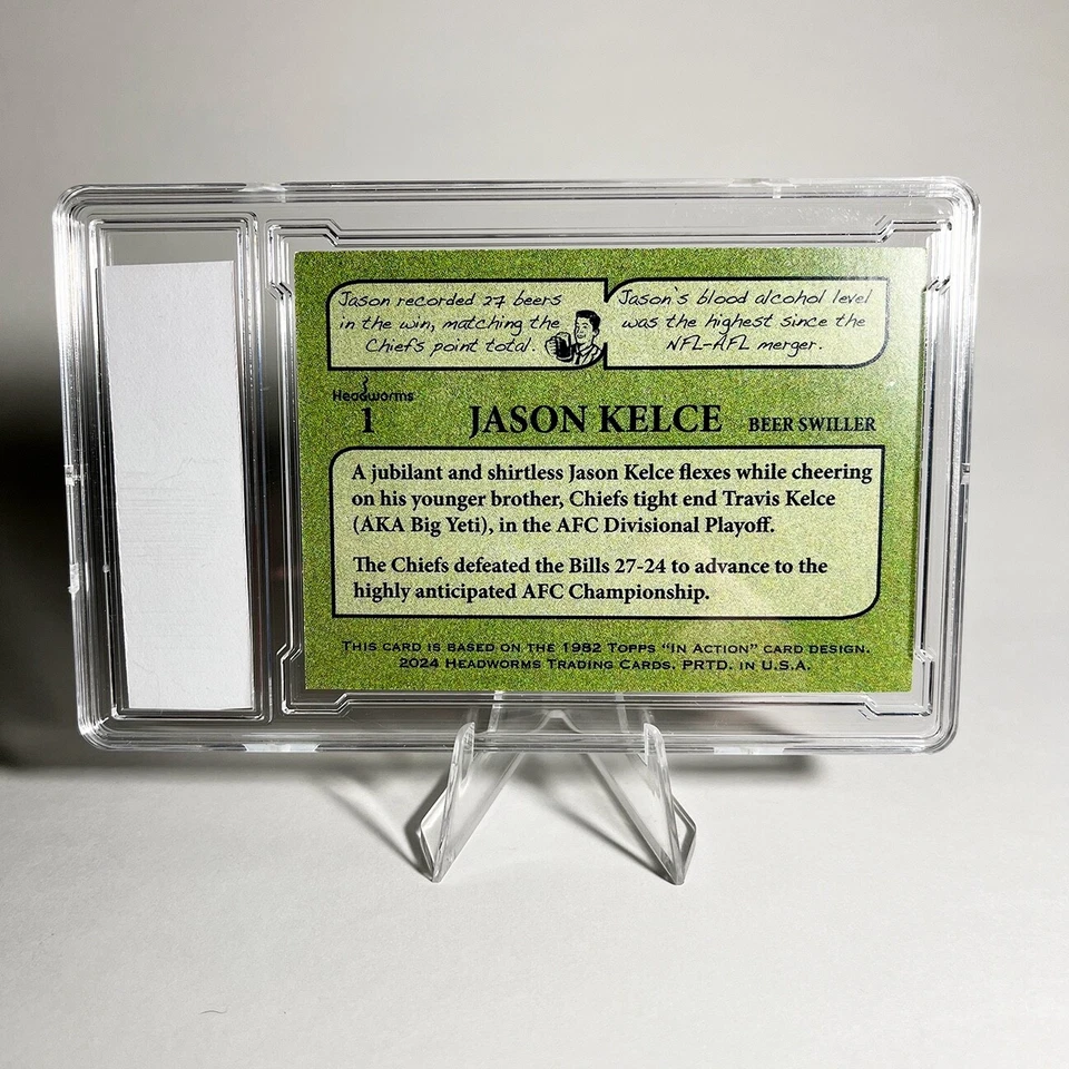 Jason Kelce EN ACCIÓN tarjeta coleccionable personalizada - tarjeta de arte, losa (parodia) Foto 2 de 2