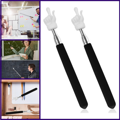 2Pcs Telescopic Teachers Pointer, Extendable Hand Pointer Finger Pointer Stick, 