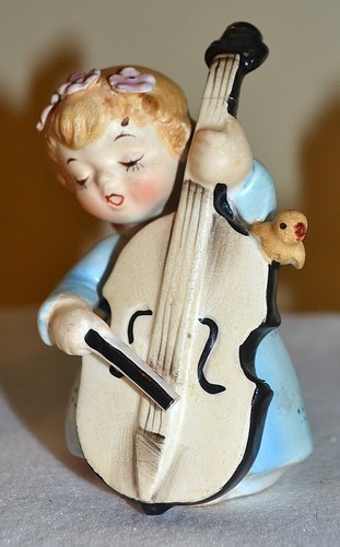 SET OF 3 LEFTON MUSICAL ANGELS, WITH TINY BIRDS, FLOWERS IN HAIR, FIGURINES - Picture 4 of 16