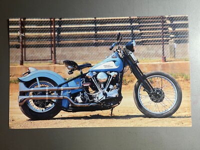 1947 Harley Davidson Knucklehead Bobber Motorcycle Picture, Print RARE!!  L@@K - Main Image